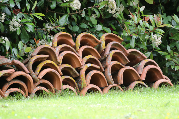 Des tuiles posées au sol procurent des gîtes pour la faune © Laurent Cocherel